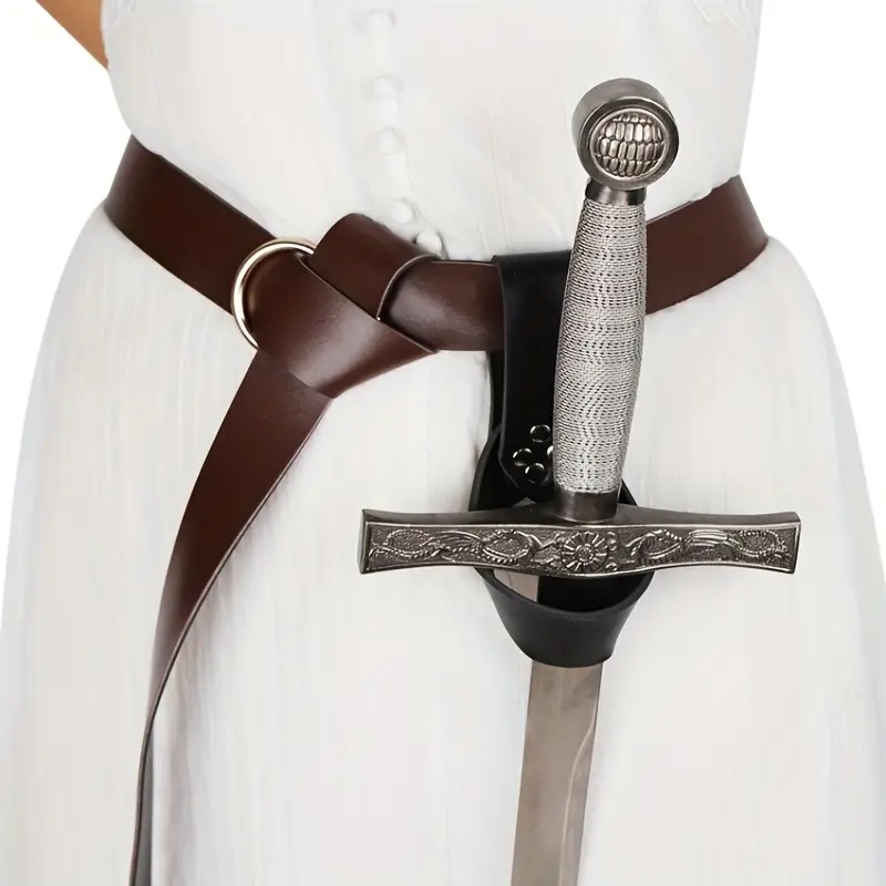 Cosplay Prop Dagger - Cinto de Couro Retrô Viking com