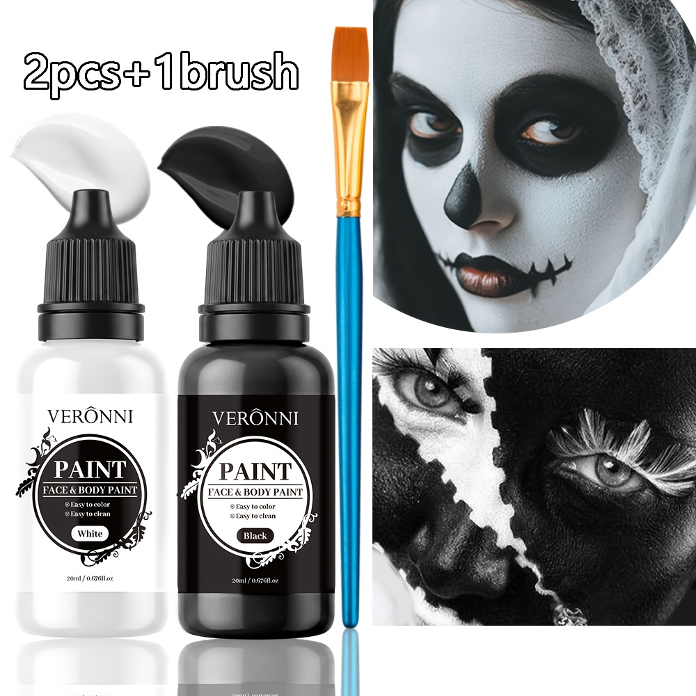 Cosplay Prop Paint - Conjunto de Tinta Facial Preta e